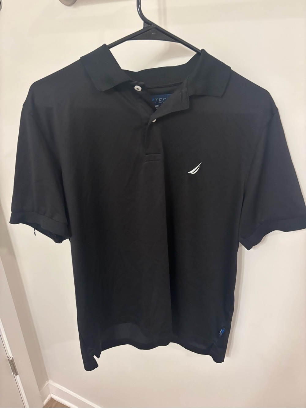 Nautica Black Polo with White Sail Logo